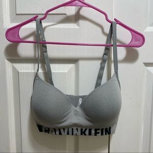 Calvin Klein Grey Underwire Free Padded Bra